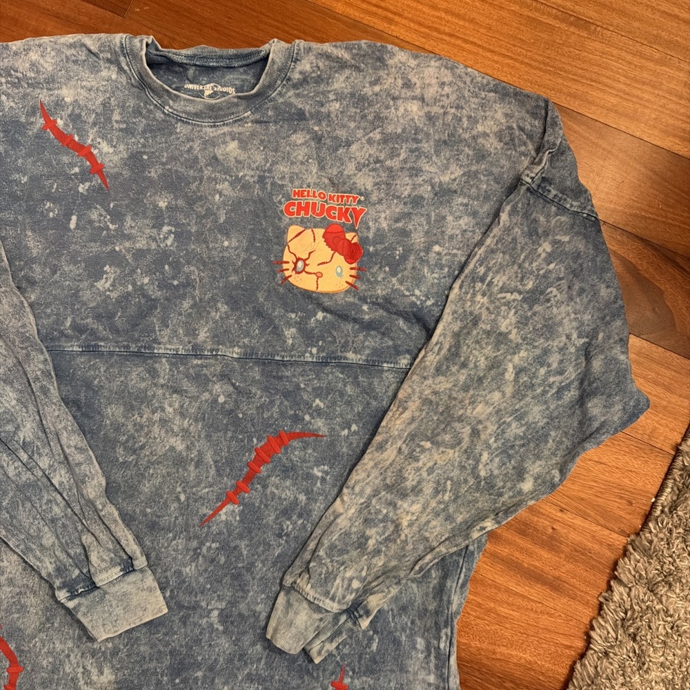 Universal Studios Hello Kitty Bride Of Chucky Spirit Jersey Acid Wash Small SM - Picture 3 of 9